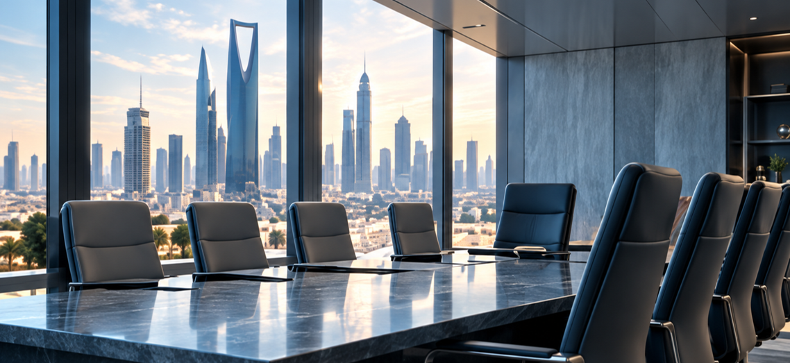 Boardroom overlooking Riyadh